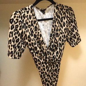 Ann Taylor Leopard Print Fitted Top